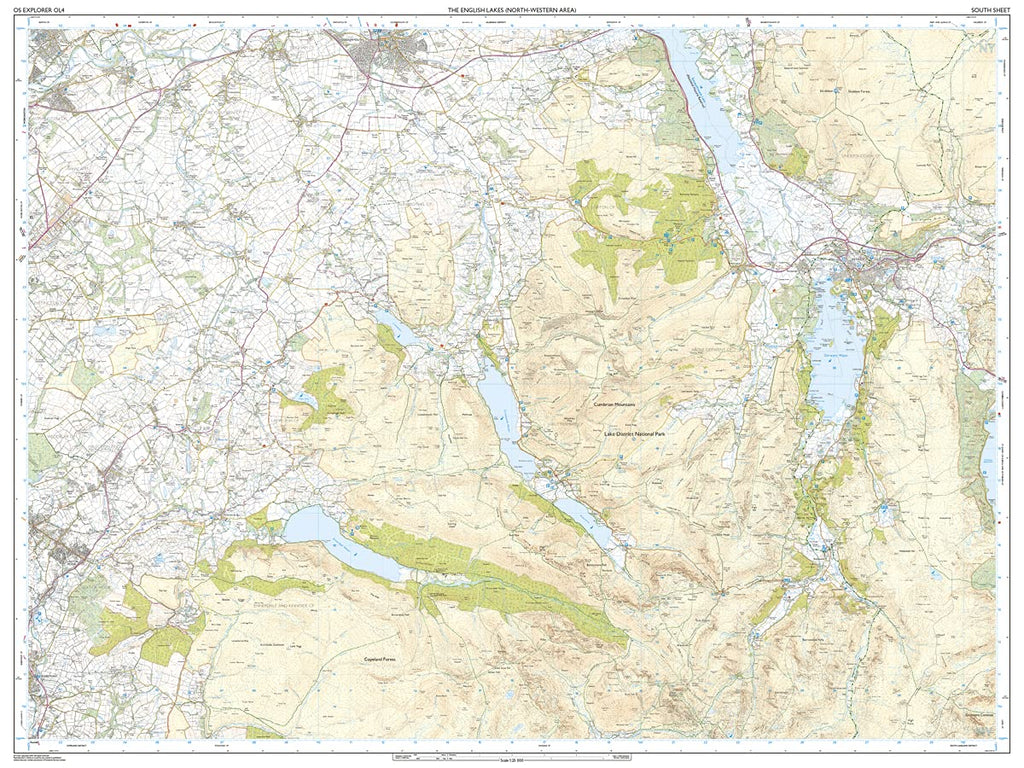 Mapa OS Explorer OL4 Lake District - Zona Noroeste: Keswick, Cockermouth y Wigton