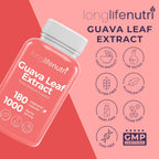 Extracto de Hoja de Guayaba 1000mg - Suplemento Orgánico, 180 Cápsulas Vegetales