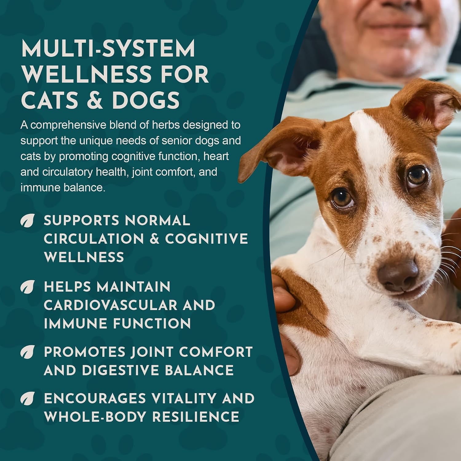 Animal Essentials Senior Support – Suplemento Herbal para Perros y Gatos Mayores – Cardo Mariano – 60 ml