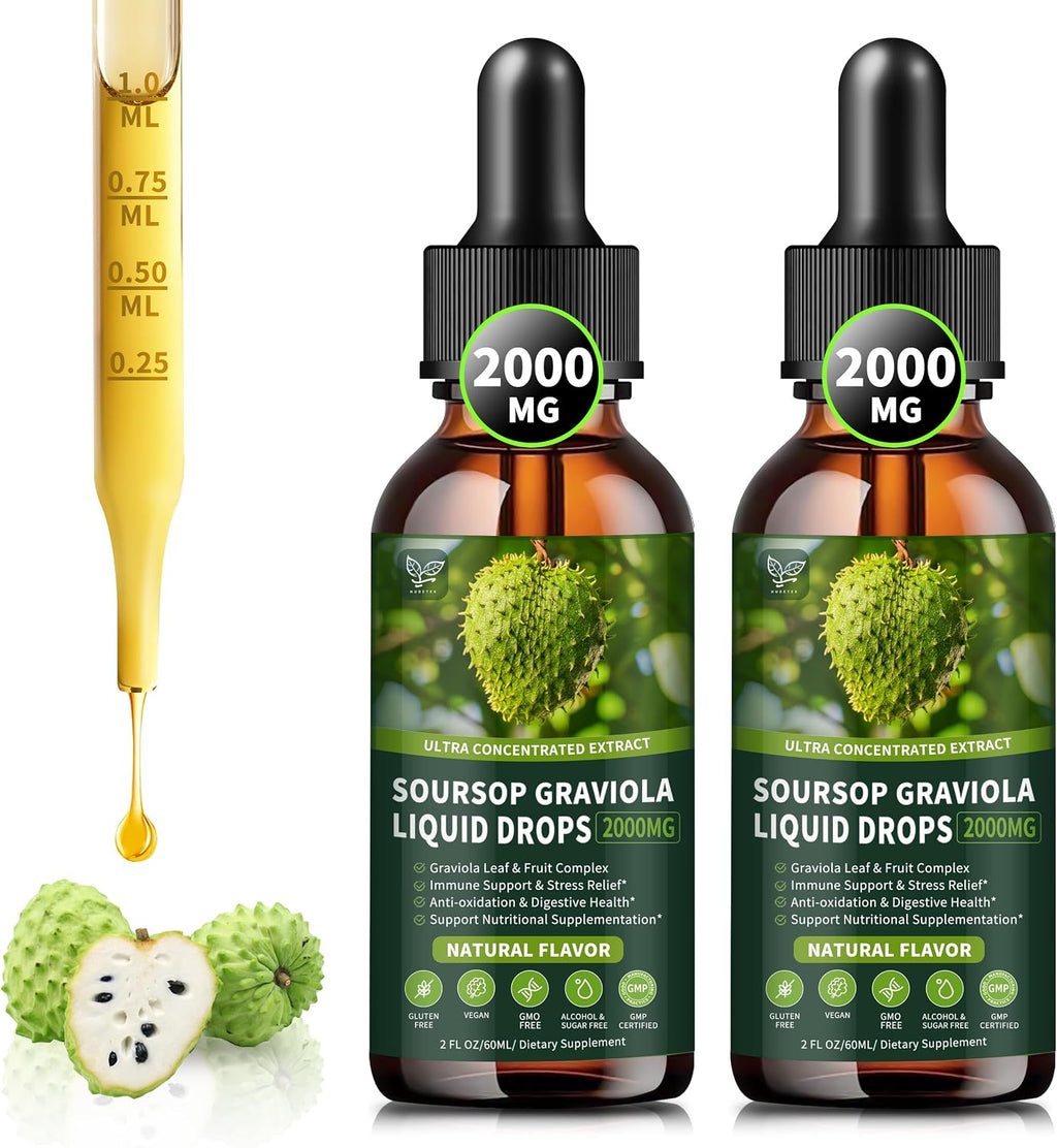 Gotas Líquidas de Graviola Orgánica 2000mg con Vitamina C