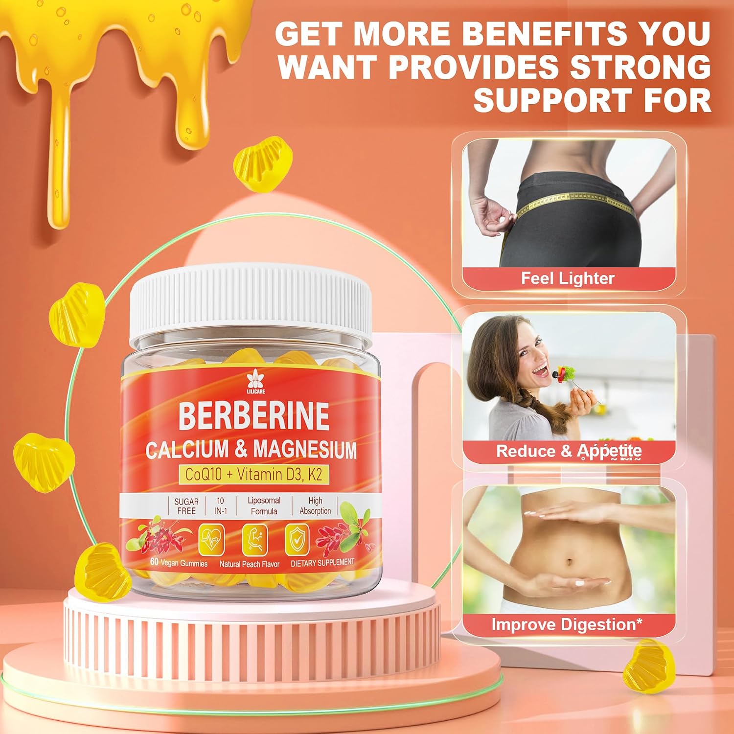 Gominolas de Berberina Sin Azúcar LILICARE - Absorción Extra con Berberina Liposomal