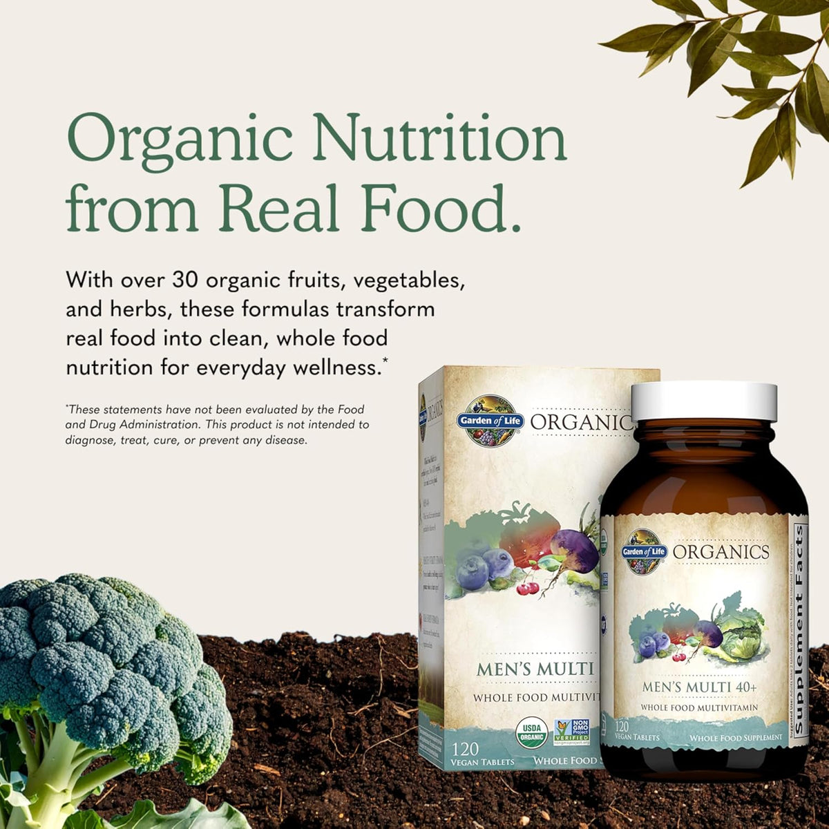 Garden of Life Organics Men's 40+ – Vitaminas del grupo B: B1, B2, B3, B5, B6, B7 (biotina), B9 (folato) y B12 – Image 6