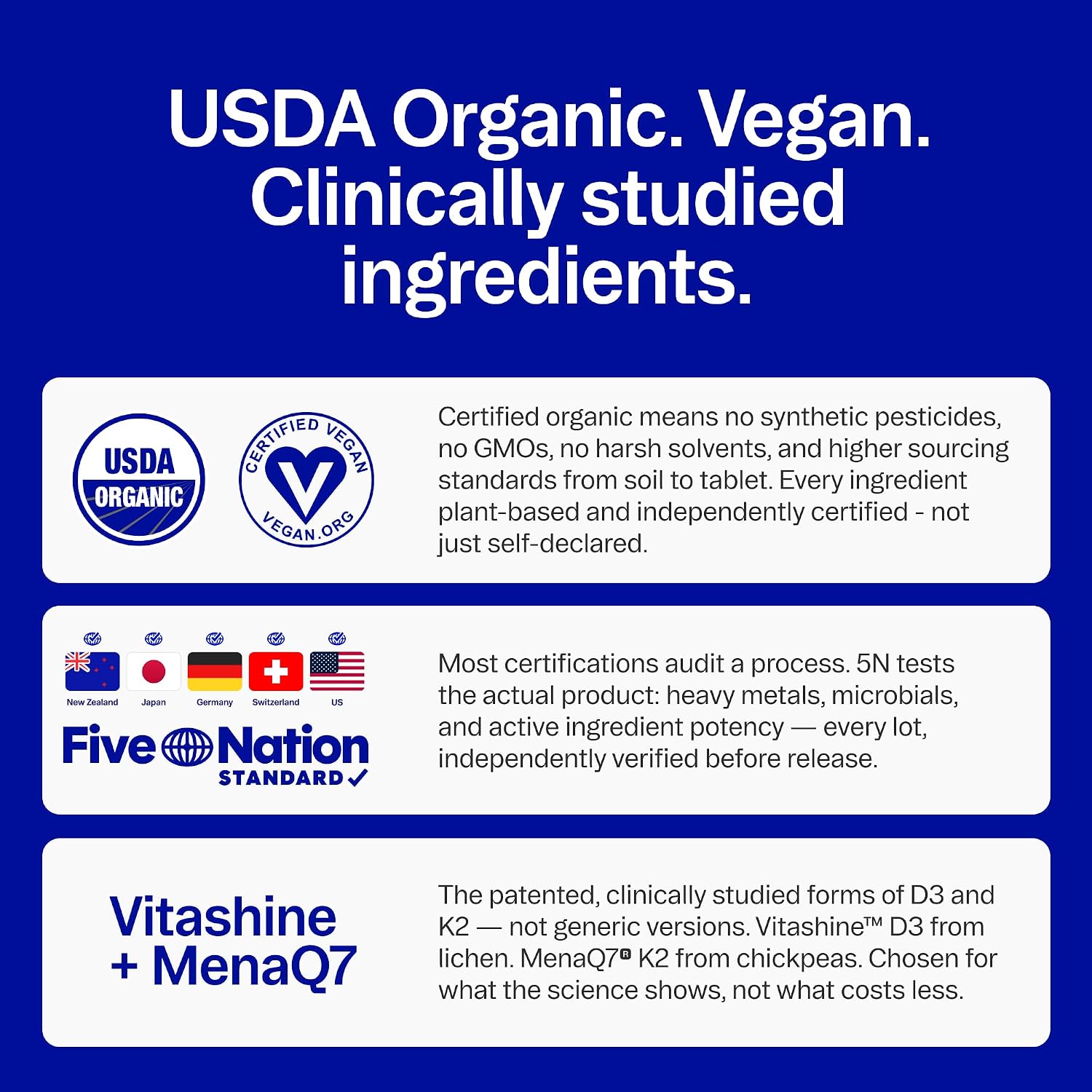 Ora Organic Vitamina D3 5000IU + K2 - Vitamina D Vegana de Líquenes y K2 de Garbanzos para la Salud Ósea, Apoyo Inmunitario y Estado de Ánimo - 30 Comprimidos Masticables