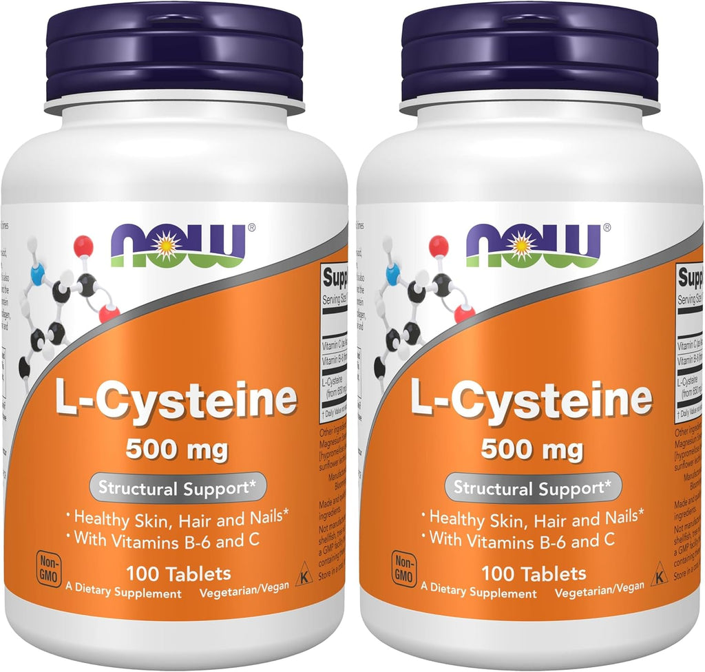 NOW Foods - L-Cysteine ​​500 mg with B-6 and C Vitamins, 100 Tablets
