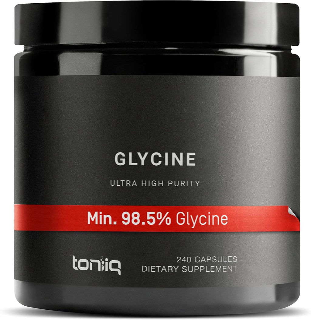 Toniiq Glicina 1300mg - Suplemento de Glicina en Cápsulas Vegetarianas - 240 Cápsulas - 120 Dosis - Alta Pureza - 4 Meses de Suministro