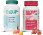 SmartyPants Vitaminas Prenatales Orgánicas, Gominolas Multivitamínicas: Biotina, Metilfolato, Omega 3 (ALA), Vitamina D3, C, B12, B6, A, K2 y Zinc, Colina, Vegetariano, 180 unidades (45 días)