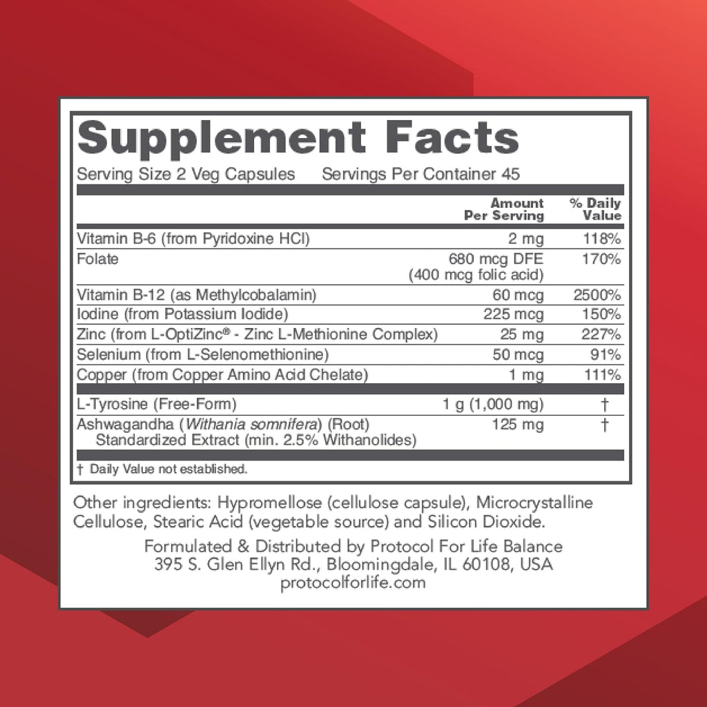 PROTOCOL FOR LIFE BALANCE Ortho Thyroid - 90 Cápsulas Vegetales