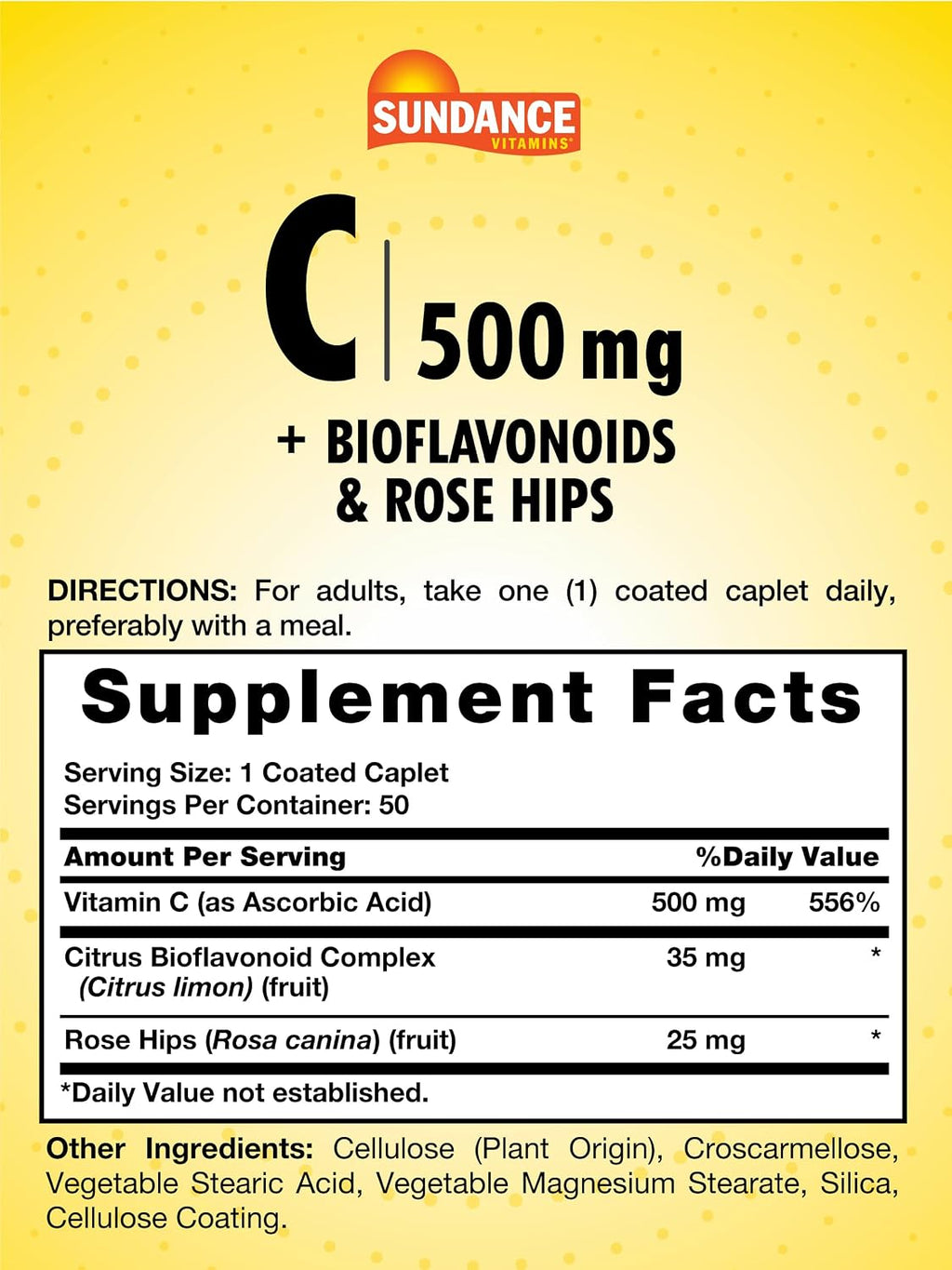 Sundance Vitamina C 500mg con Bioflavonoides y Escaramujo