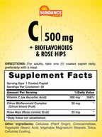 Sundance Vitamina C 500mg con Bioflavonoides y Escaramujo