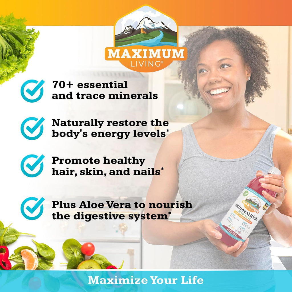 Maximum Living MineralRich Minerales Líquidos con Aloe - 32 oz