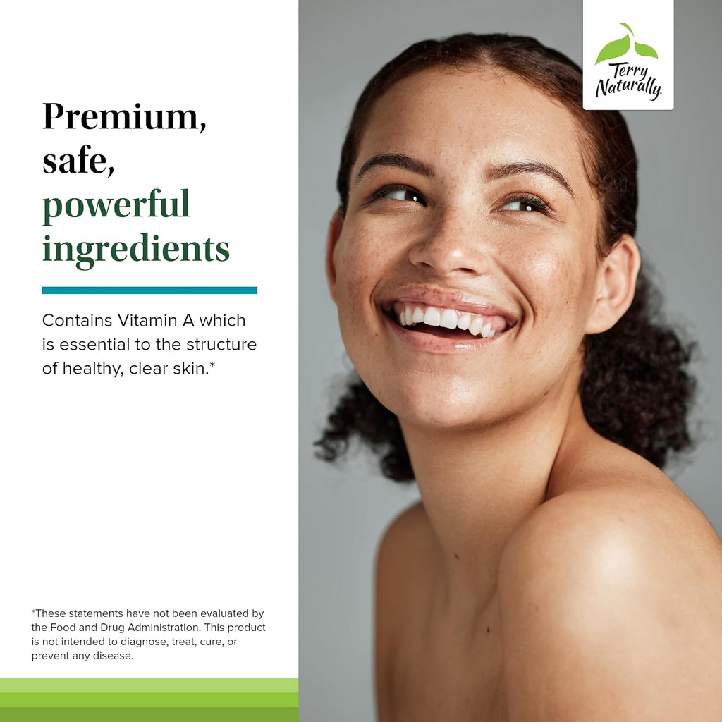 Terry Naturally Acne Essentials - 60 Cápsulas - Para una Piel Clara y Saludable - Vegano, Sin Gluten