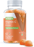 Viteey Gomitas de Vitamina C para Adultos y Adolescentes con Zinc y Equinácea - 60 unidades