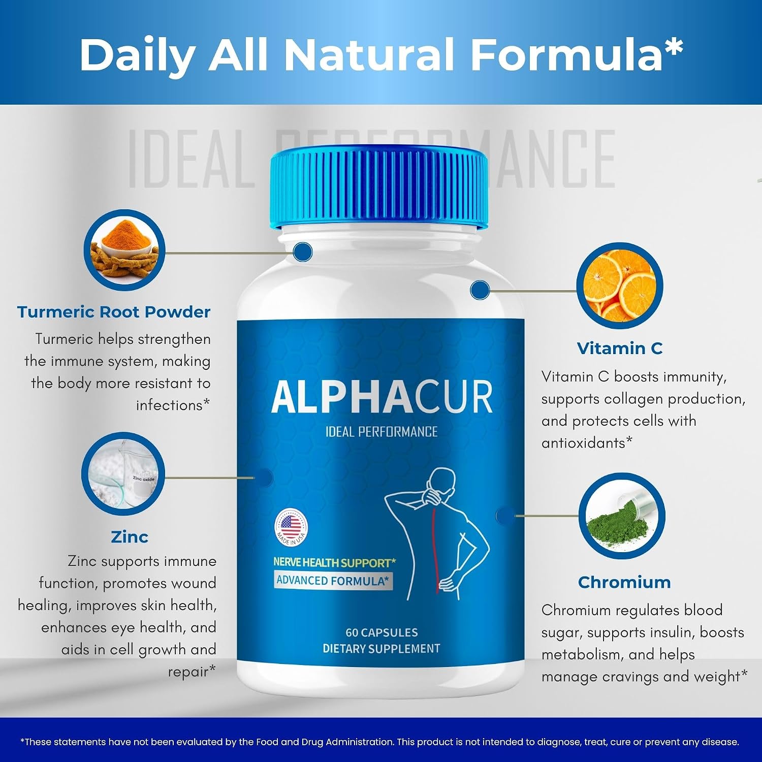 AlphaCur para Neuropatía Fórmula Avanzada Cápsulas (3 Paquetes)