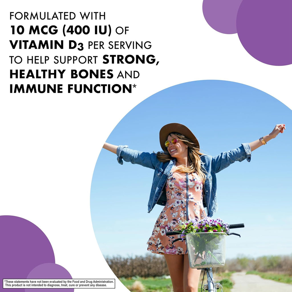 BlueBonnet EarthSweet Vitamin D3 400 IU – Comprimidos Masticables Sabor Frambuesa – 90 Comprimidos