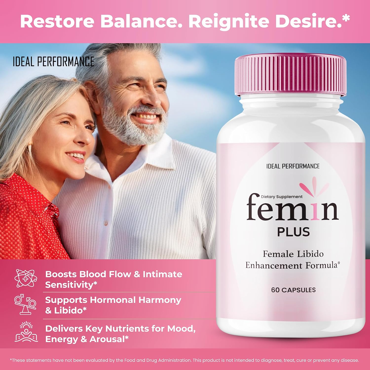 Femin Plus Cápsulas - Suplemento para Mujeres, Energía y Circulación (5 Pack)