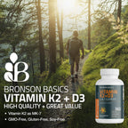 Bronson Vitamina K2 D3 (MK7) 5000 UI D3 + 90 mcg K2 MK-7, 360 Comprimidos