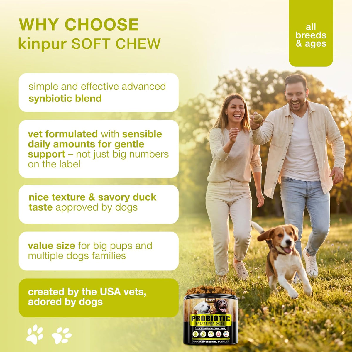 Kinpur Probióticos para Perros – 4 Mil – Enzimas digestivas: Amilasa, celulasa, lipasa, proteasa y otras que – Image 7