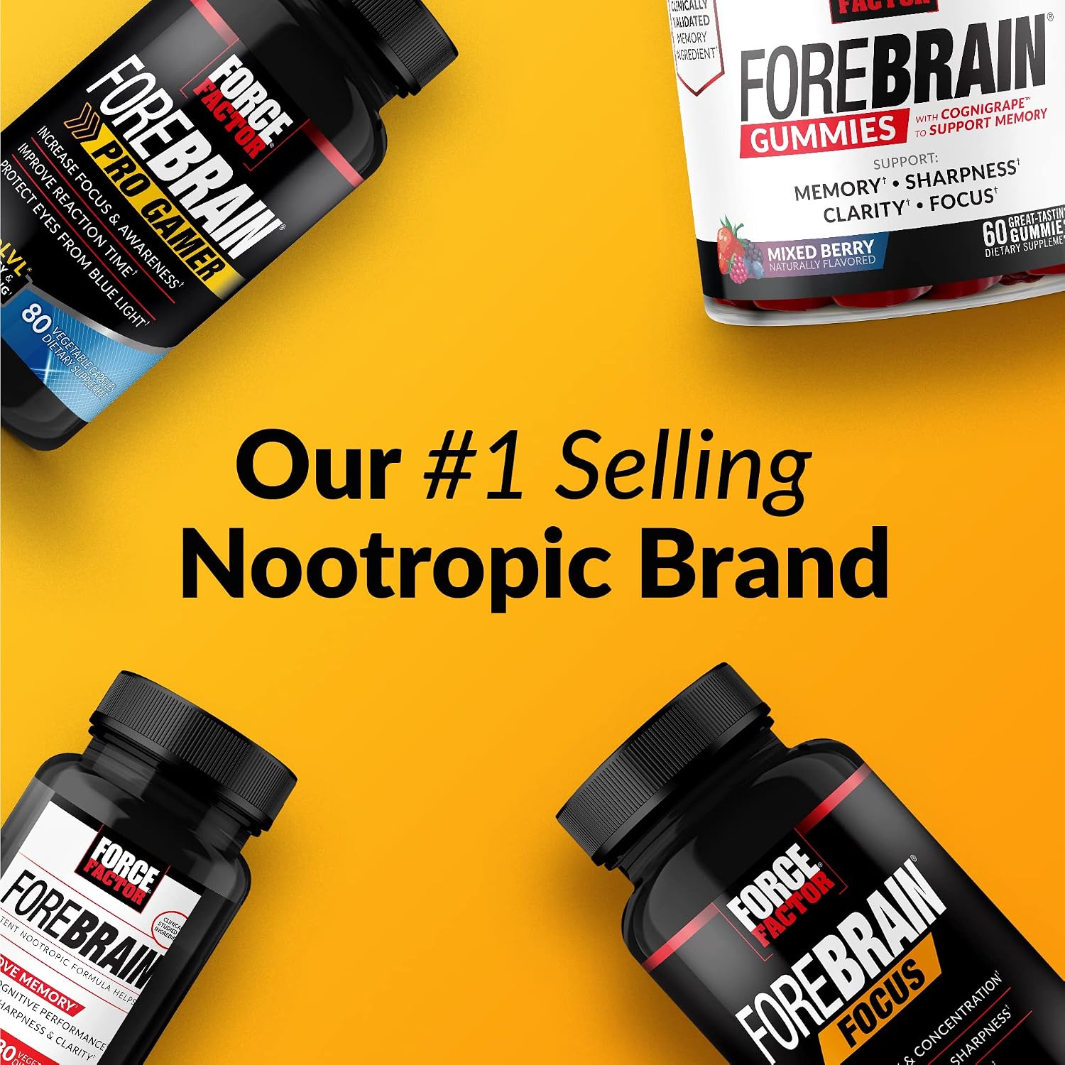 Force Factor Forebrain Focus - Potenciador Cerebral, 60 Cápsulas