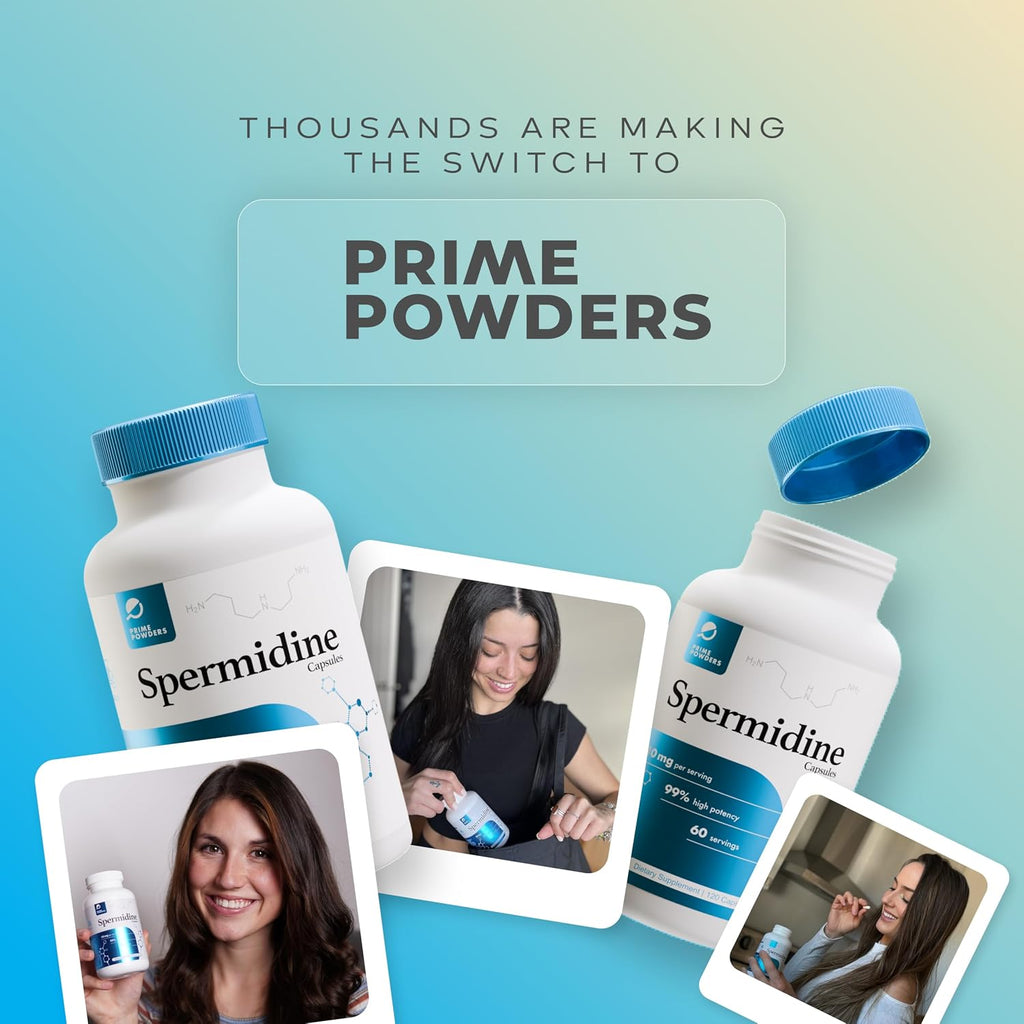 Prime Powders Spermidine Cápsulas 99% Puras - Sin Gluten