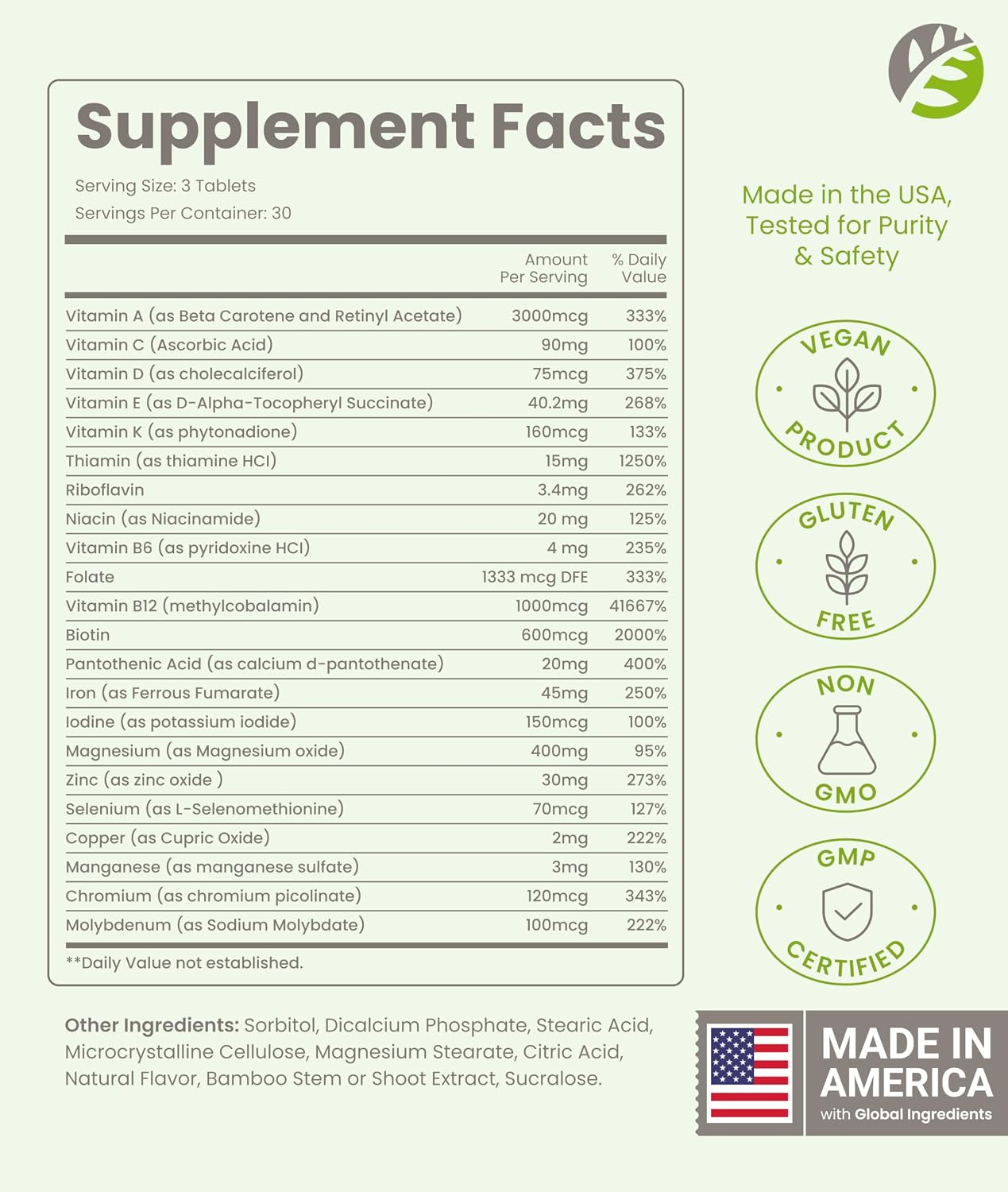 BariSlim Complete Multivitamínico Bariátrico Masticable - 45 mg Hierro - 90 Comprimidos Sabor Bayas Mixtas