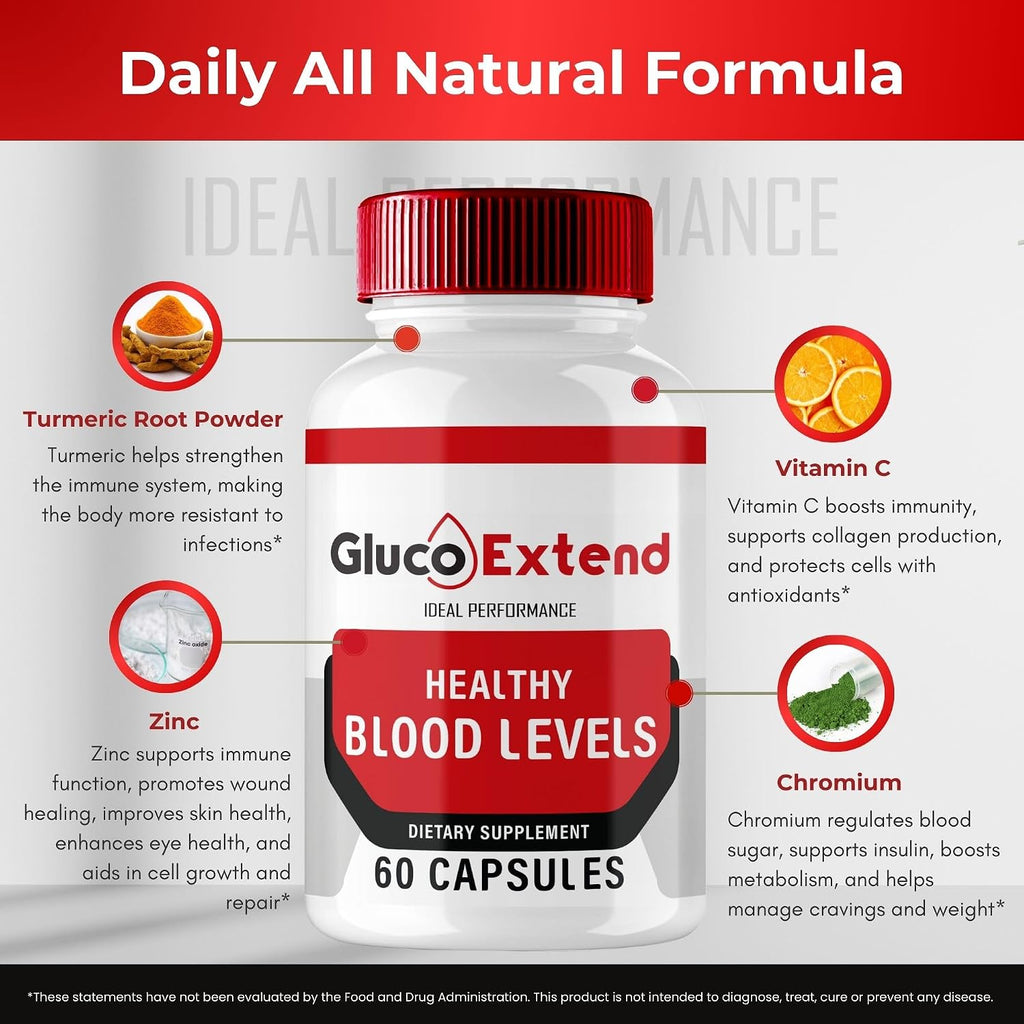 Gluco Extend Cápsulas - Suplemento de Fórmula Natural