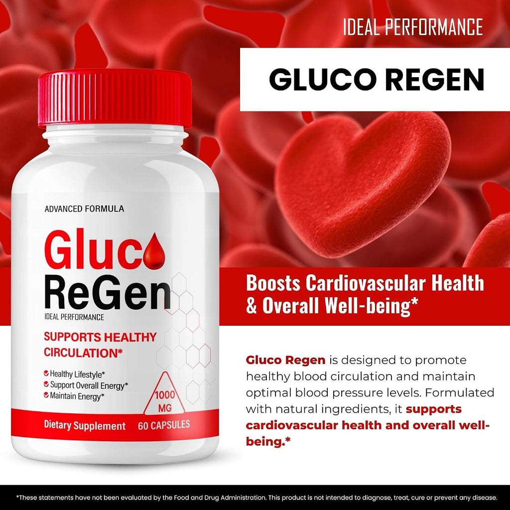 GlucoRegen Cápsulas - Fórmula Avanzada de Sangre y Glyco Optimizer - Suplemento Natural Máxima Potencia (5 Envases)