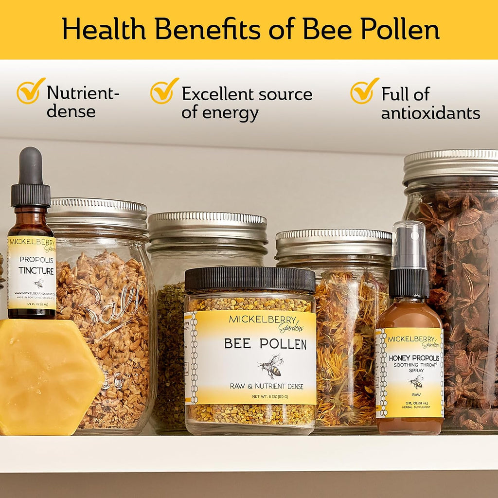 Gránulos de Polen de Abeja Mickelberry Gardens 170g Superalimento Crudo Rico en Proteínas