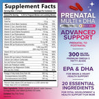 Vitaminas Prenatales con Ácido Fólico + Omega 3 DHA para el Desarrollo Fetal - 120 Cápsulas Blandas