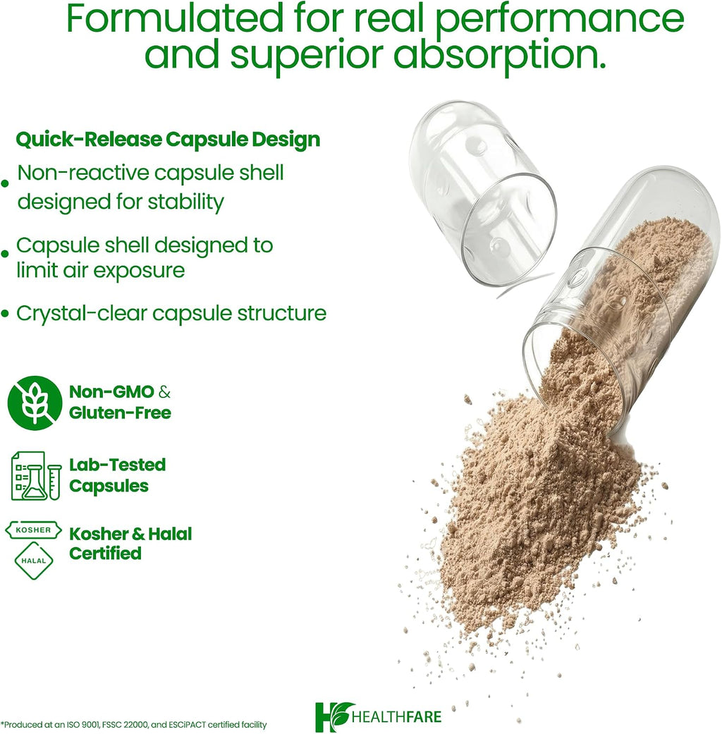 Healthfare Fadogia Agrestis Extract | 200 Cápsulas Veganas | Suplemento Herbal