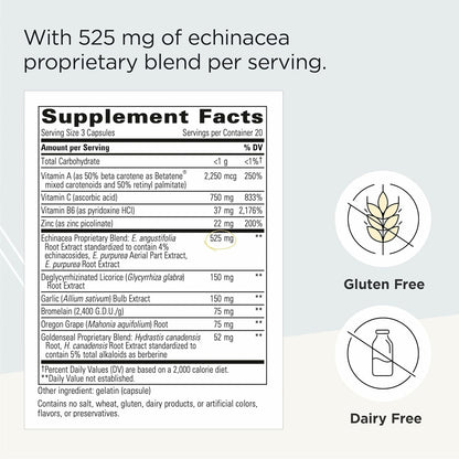 Integrative Therapeutics EHB - Complemento de apoyo inmunitario con vitaminas A, C y B6 y zinc - 60 cápsulas – Image 2
