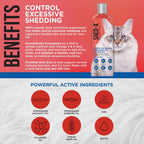 Shed-X Suplemento Líquido para Gatos, 8 oz – 100% Natural – Control de Muda Excesiva con Ácidos Grasos Esenciales, Vitaminas y Minerales