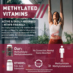 Nextdia Brain & Mood Support Gummies, Complejo B Super para Hombres y Mujeres, Todas las Vitaminas B1 B2 B3 B5 B6 B7 Folato MetilB12 con PABA, Inositol, Colina, Apoya el Gen MTHFR y la Energía, Vegano, 120 unidades