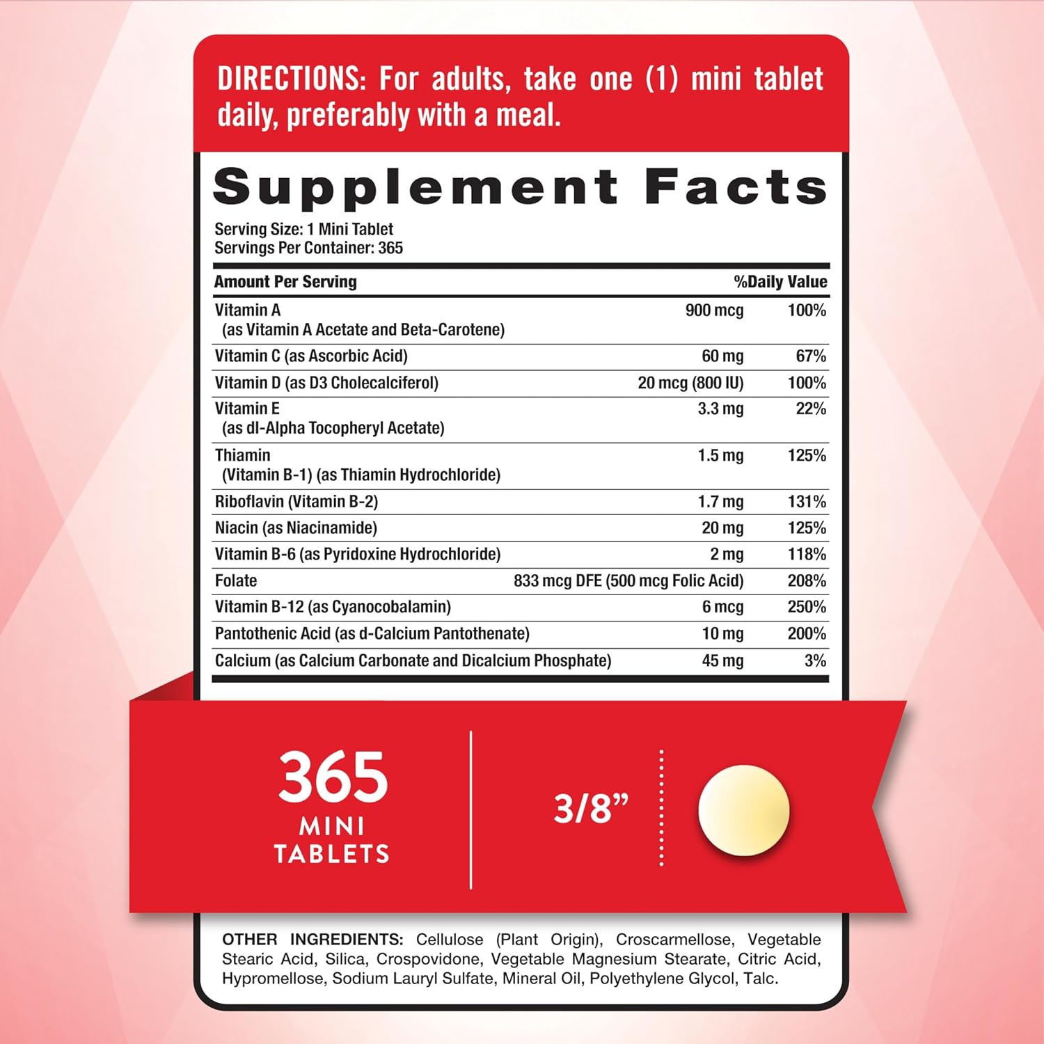 Nature's Truth Multivitamínico Diario para Hombres y Mujeres | 365 Comprimidos Mini | Sin Gluten y Non-GMO