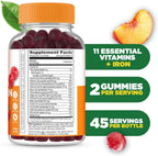 Lifeable Multivitamínico con Hierro para Adultos – 13 Vitaminas y Minerales Esenciales – 90 Gomitas