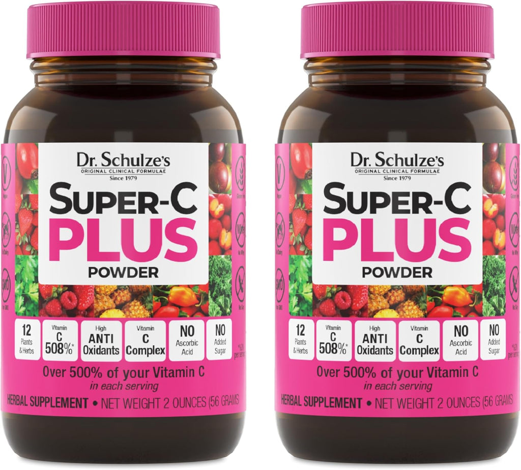 Dr. Schulze's Super-C Plus - Complejo de Vitamina C con Superalimentos - 2 oz (20 porciones)