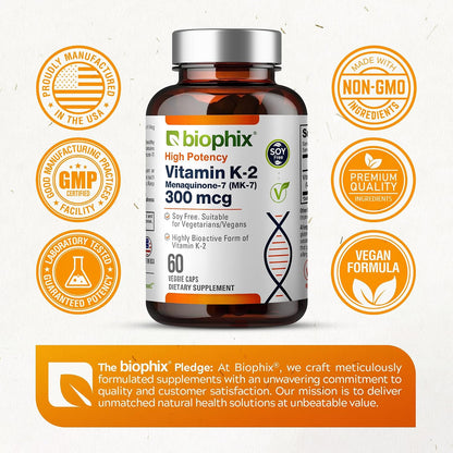 biophix Vitamina K2 MK-7 300mcg, 60 Cápsulas Veganas – Image 5