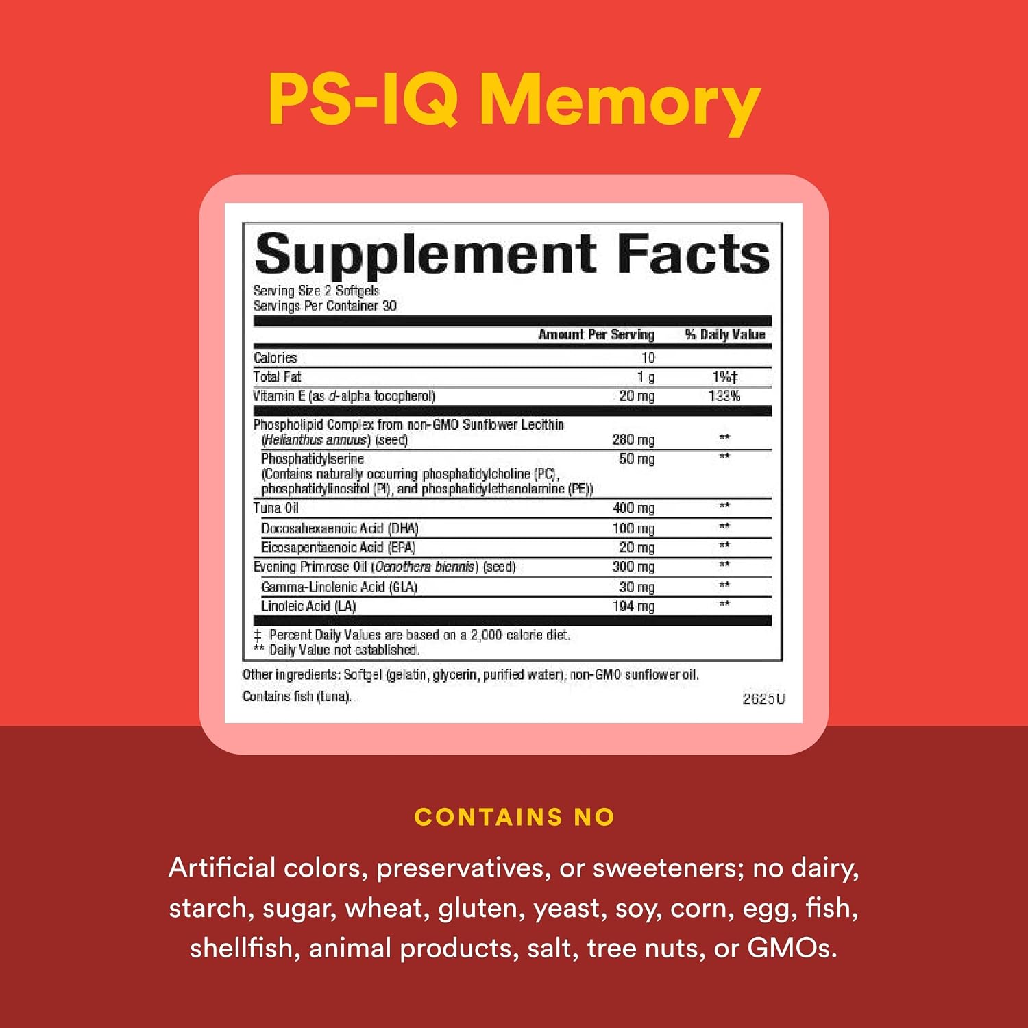 Natural Factors - PS-IQ Memory 25mg, Brain Function Support, 60 Softgels