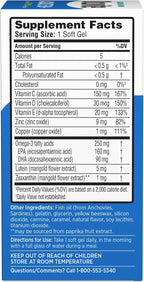 Ocuvite 50+ Eye Vitamin & Mineral Supplement, Multivitamin for Vision & Ocular Health with Omega-3, Zinc, Vitamins C & E, Lutein & Zeaxanthin, Zinc Supplements for Women and Men, 50 Softgels - 4 Pack