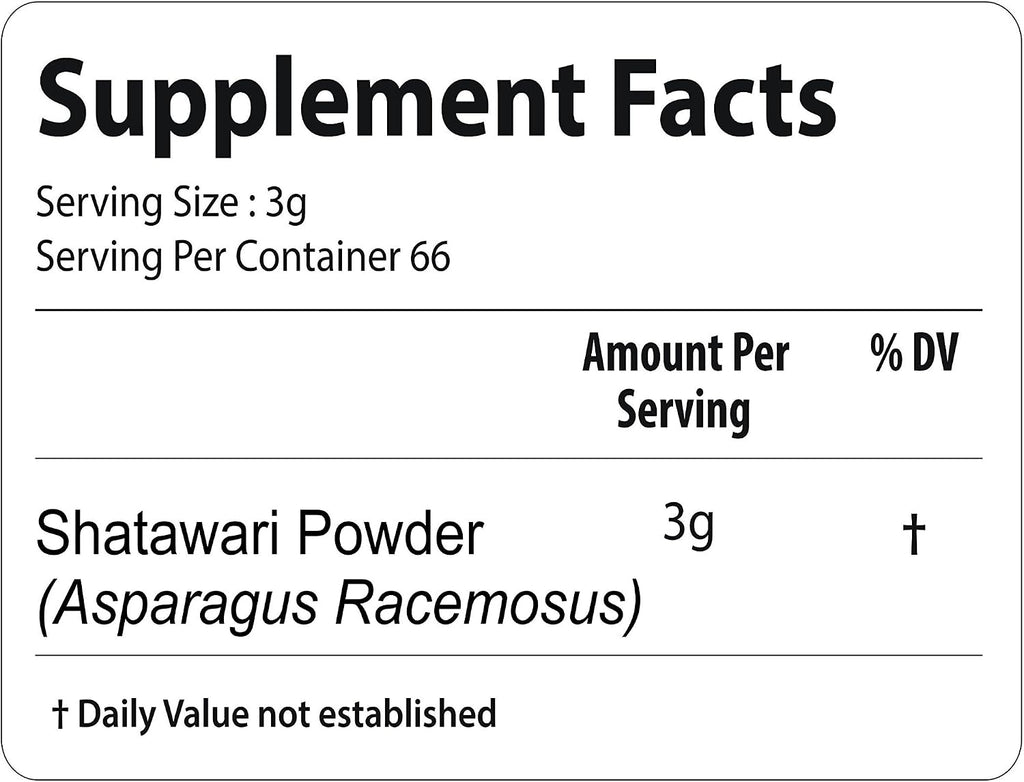 bixa BOTANICAL Polvo de Raíz de Shatavari (Asparagus Racemosus) - Suplemento Herbal Ayurveda - 200g
