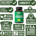 Suplemento de Espermidina con 99% Trihidrocloruro de Espermidina | Alta Potencia | Cápsulas Veganas para el Envejecimiento Saludable