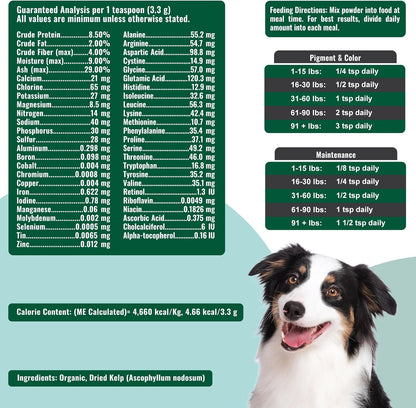 Dogzymes Alga Noruega Orgánica para Perros - – Perros grandes (más de 25 kg): 1 cucharadita al día. – Image 3