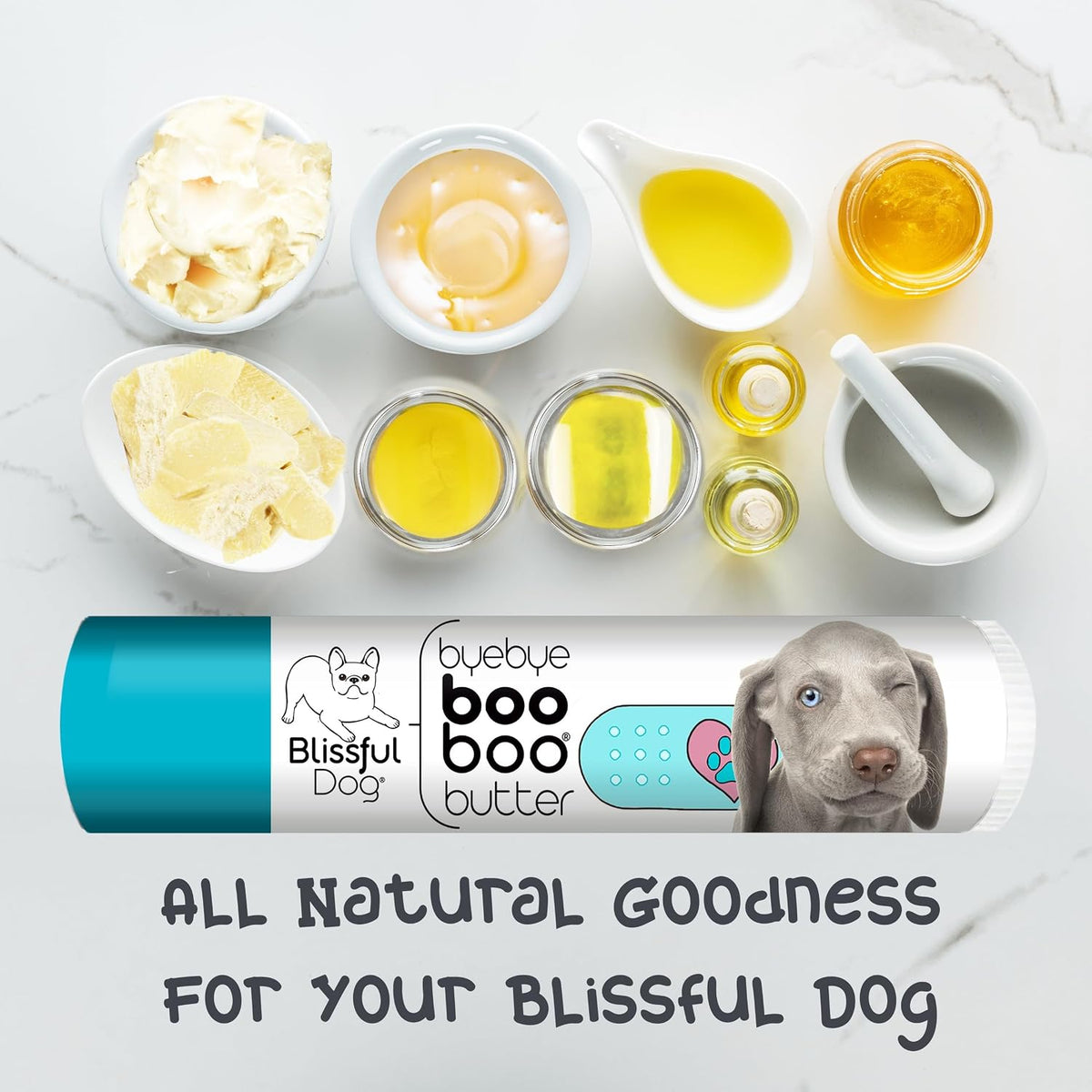 The Blissful Dog .15 oz Tube Weimaraner – Aceite de oliva: Emoliente que ayuda a mantener la piel flexible. – Image 2