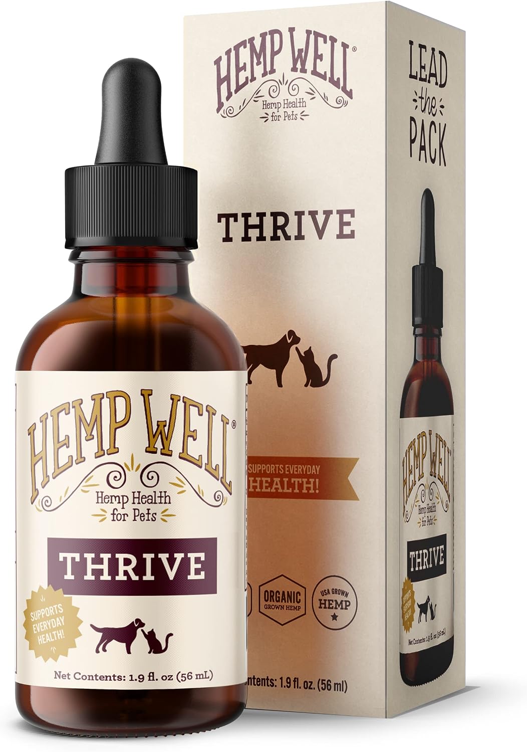 Thrive Oil para Perros y Gatos - Aceite Orgánico de Cáñamo, Omega 3 y 6 (59 ml)