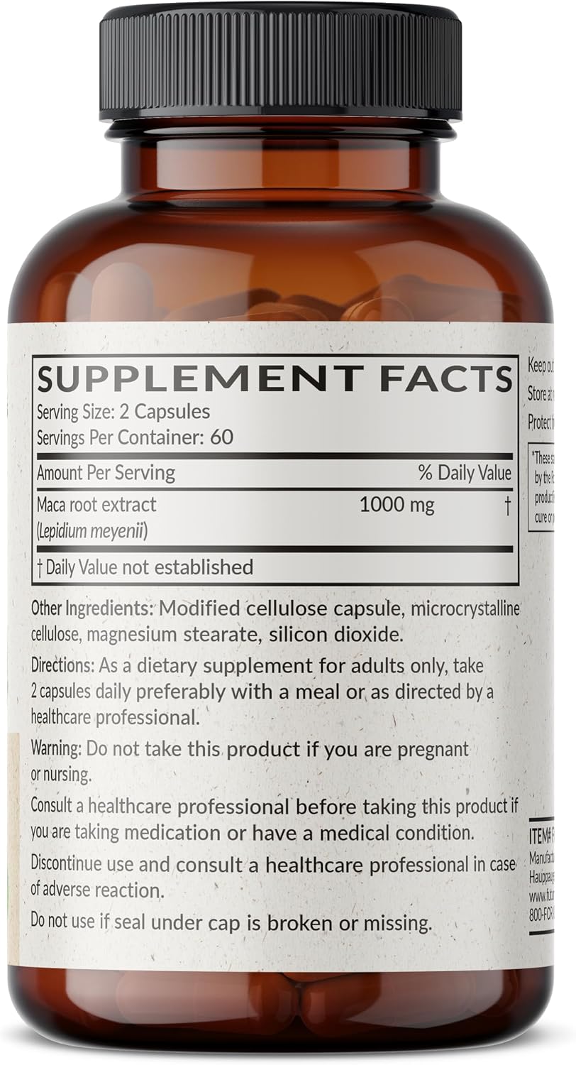 Futurebiotics Maca Root Extra Strength – 120 Cápsulas Vegetales – Apoyo para Energía, Vitalidad y Salud Reproductiva