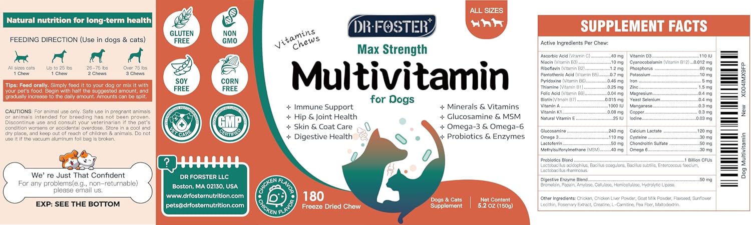 Multivitamínico para Perros DRFOSTER - 180 Bocados Sabor Pollo