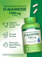 Nature's Truth D-Manosa 2100 mg | 90 Cápsulas | No-GMO y Sin Gluten