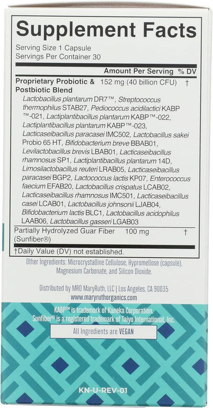 MaryRuth Organics Daily Care Digestion 3-in-1 Cápsulas, 40B UFC, 30 ct