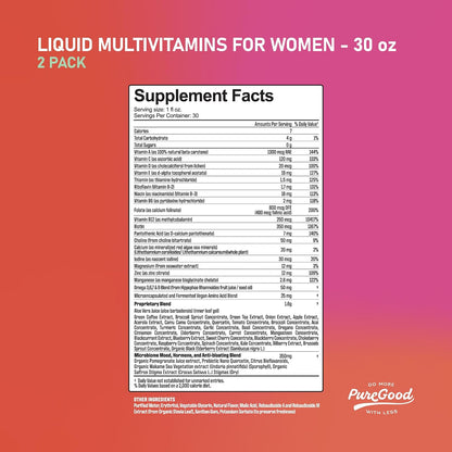 PureGood Multivitamínico Líquido para Mujeres | 70+ Nutrientes, Alta Absorción | Sabor Frutos Rojos | 1.77 L – Image 7