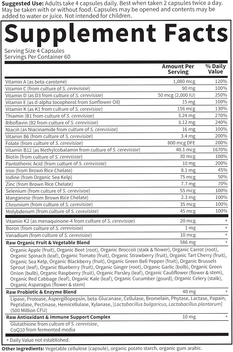 Garden of Life Vitamin Code - Multivitamínico para Mujeres con Hierro y Folato - 240 Cápsulas