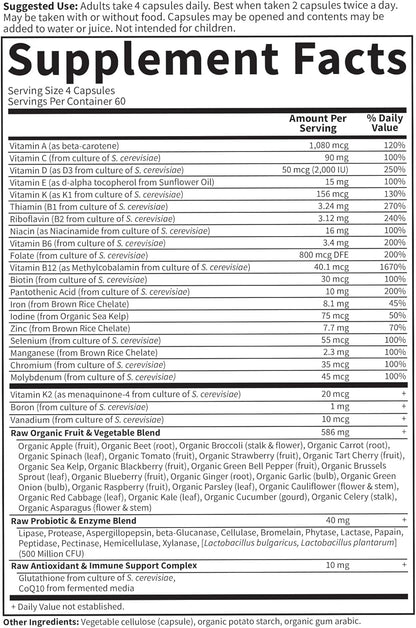 Garden of Life Vitamin Code - Multivitamínico para Mujeres con Hierro y Folato - 240 Cápsulas – Image 5